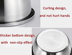 meleg otthon Stainless Steel Bowl,3QT Salad Bowl,Metal Bowls,Stainless Steel Basin,Heavy Duty Deeper Edge Mirror Finish Dishwasher Safe bowl (M)…