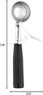 Met Lux 1.25 oz Stainless Steel #30 Portion Scoop - with Black Handle - 1 count box