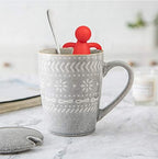 Leden Tea Infuser Cute Tea Strainer for Loose Tea Stainless Steel Fine Mesh Tea Ball Steeper with Silicone Lid for Mug and Cup, Red