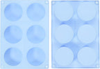 uxcell 2pcs Silicone Muffins Pan, 6 Cup Silicone Cupcake Pan Nonstick Baking Tray for Muffins, Cupcakes, Dishwasher Safe, Blue