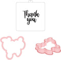 Thank You Cookie cutter and stencil set Baking stencils and cutters bundle DIY bakery decorating kit Cookie cutters with stencils Icing stencil and cookie cutter combo(Thank you)