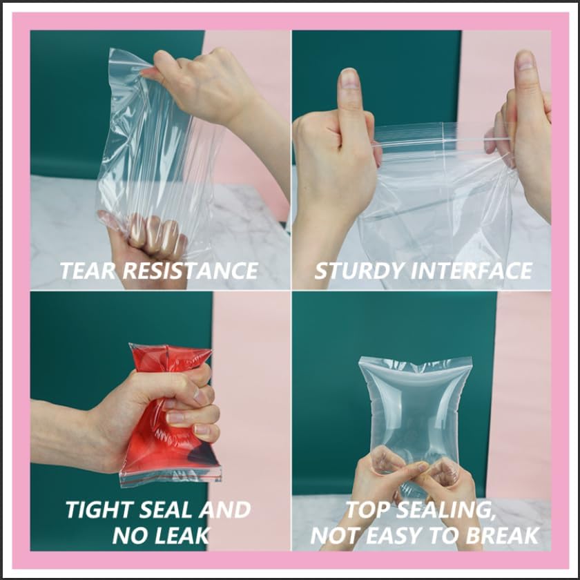 iMailer - 500 Pcs- 6" x 9" Plastic Poly Bags- Clear Resealable Zip Bag with Lock Seal Zipper for A7 A8 A9 Cards & Envelopes, Bakery, Cookies