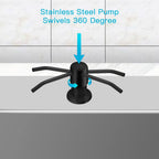 Dish Soap Dispenser for Kitchen Sink, Countertop Sink Soap Dispenser Water Pump with 47” No-Spill Extension Tube Kit Design for Kitchen Bathroom, Easy to Press, No More Refills （Black）