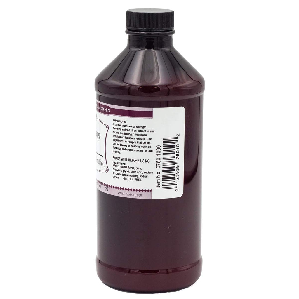 LorAnn Oils Orange Bakery Emulsion: True Essence, Ideal for Boosting Fruit Tones in Cakes, Cookies & Desserts, Gluten-Free, Keto-Friendly, Extract Substitute Essential for Your Kitchen, 16 Oz