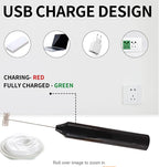 Milk Frother-Handheld Electric Whisk for Coffee, Latte, Matcha, and Hot Chocolate (Plastic body-Built in 1200mAh lithium battery, USB rechargeable) Drink Mixer Handheld, Lightweight & Portable
