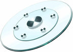 31" Large Lazy Susan Glass Turntable for Dining Table, Kitchen Round Clear Tabletop Rotating Tray with Swivel Assist System, Spin Table Centerpiece for Party, Wedding