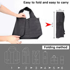 Aricsen 10 Pack Durable Folding Large Kitchen Reusable Shopping Bags with Handles Bulk, Recycle Foldable Grocery Heavy Duty Washable into Pocket Portable Nylon Tote, Polyester Cloth, Black