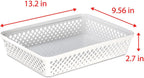 Glad Plastic Storage Basket Set - Multipurpose Drawer Trays, Kitchen Pantry Containers, and Bathroom Bins - 3 Pack Large Organizers, White
