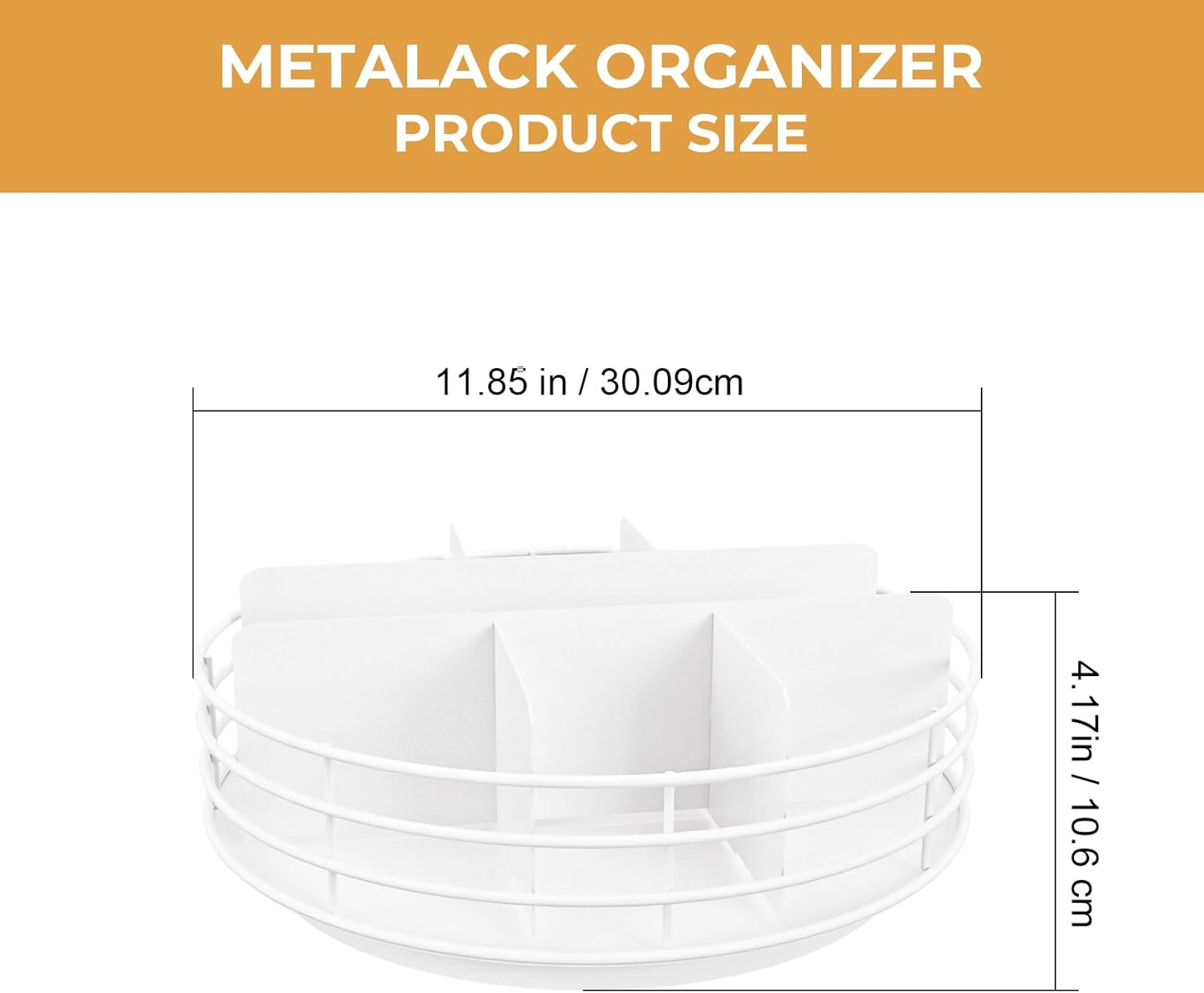 Snack Organizer - Versatile Snack Storage, Lazy Susan with Convenient Grab-and-Go Design, Metal Snack Holder for Home, Office, Breakroom, 11.85" L x 11.85" W x 4.17" H (White)