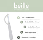 Beille Ceramic Blade Wheat Straw Vegetable Peeler Kitchen Gadgets, 6.5 Inch