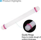 Fondant Rolling Pin, 13" Length, PP Plastic Non-Stick Guide Rings Fondant Roller Dough Roller - (Applications: for Baking Clay DIY)