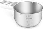 1PCS 2Cup (480ml, 16oz) Single Measuring Cup, Stainless Steel Measure Scoop, Metric and US Measurement, Dishwasher Safe