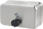 Commercial Soap Dispenser Wall Mount – Antirust Stainless Steel Soap Dispenser Liquid 38.8oz Large Capacity (Horizontal), Anti-Leak SUS304 Brushed Metal for Bathroom & High-Traffic Areas