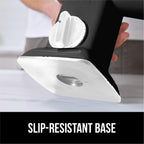 GORILLA GRIP BPA-Free Rotary Cheese Grater Hand Crank, Easy to Set Up, Strong Suction Base for Kitchen Countertop, Shred Potato, Vegetable, Nuts in Seconds, Round Mandoline Slicer, 3 Blades, Black