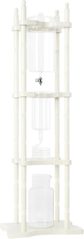 Nispira Cold Brew Drip Tower Iced Coffee Maker Glass Wooden Stand 25 Cups white