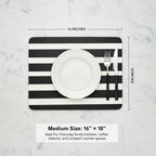 Dish Drying Mat Super Absorbent – 16" x 18" Coffee Mat for Countertops – Non-Slip Drying Mat for Kitchen Counter – Easy to Clean Water Absorbent Mat – Large Dish Drying Mats (Zebra)