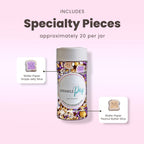 Sprinkle Pop PB&J Sprinkle Mix| lavender Purple Gold Cream Chocolate Sprinkles with ~20 Peanut Butter & Grape Jelly Slice Wafer Papers| Sprinkles Made in USA for Decorating Cake Cupcakes Cookies, 4oz
