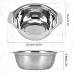 Stainless Steel Microporous Colander for Kitchen, 3.5QT Large Capacity, Colander and Bowl Set of Two, Stainless Steel Drain Basket with Mixing Bowl, for Washing Fruits and Vegetables (10.4×9.1inch)