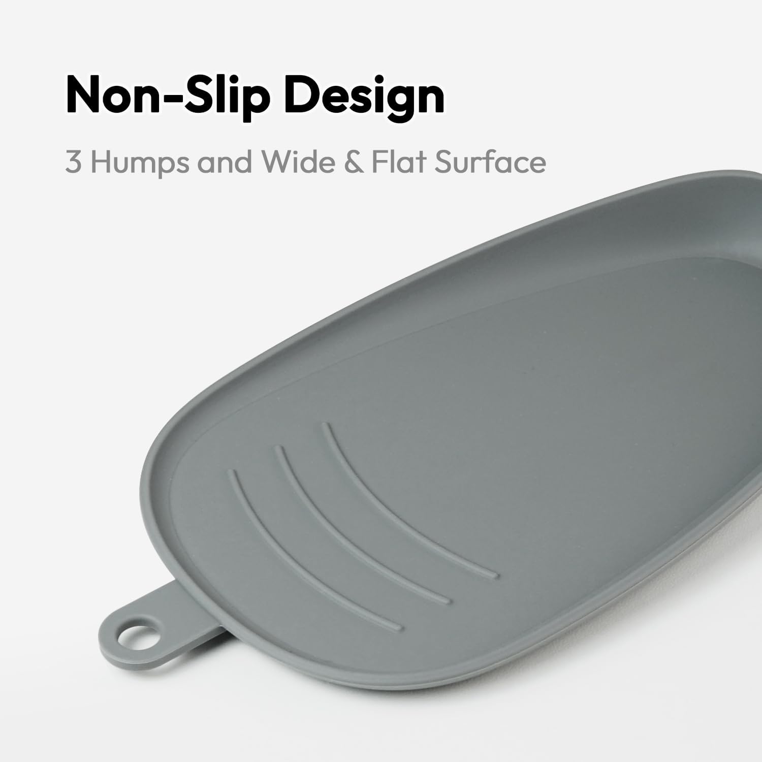 Carrotez Large Silicone Utensil Rest for Stove Top - Unbreakable Heat Resistant Silicone Spoon Rest for Kitchen Countertop - Oversized Wide Non-Scratch Spoon Holder for Camping - Grey