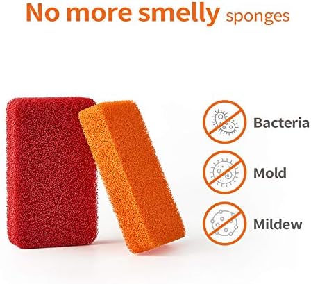 Liflicon Heavy Duty Silicone Sponges - Kitchen and Bathroom Cleaning Scrubber for Dish Washing