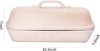 Goodview Household Superstone Covered Baker,Unglazed stoneware bakeware,Square Bread Porcelain Baking Pan,Bakes Italian Bread with Light Crumb and Crusty Crust (15.3 * 5.9 * 7 in)
