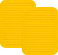 Smithcraft Silicone Trivet Mat for Hot Pans and PotsS Hot Pads Counter Mat Heat Resistant Table Dish Drying Mat or Placemats 2 Pack,Size:9x12 Inch, Color: Yellow,Shape:Rectangular