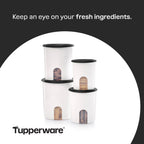 Tupperware One Touch Reminder Canisters 4 Canister Food Storage Set, Dishwasher Safe and BPA Free, (4 Containers, 4 Lids)