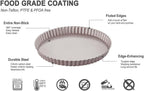 Tart Pan 9 inch Removable Bottom Coated Carbon Steel, Non-Stick Round Tartlet Tins Quiche Baking Dish Pie Pan with Fluted Edges Cake Mold (Gold)