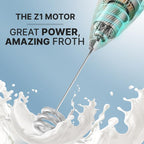 Zulay Kitchen Milk Frother with Patented Tornado Triple Whisk – Handheld Foam Maker for Coffee, Lattes, Matcha & Hot Chocolate – Rich, Creamy Froth in Seconds -