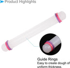 Fondant Rolling Pin, 9" Length, PP Plastic Non-Stick Guide Rings Fondant Roller Dough Roller - (Applications: for Baking DIY), 2-Pieces