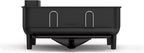 simplehuman Compact Dish Drying Rack with Stainless Steel Frame, 360º Easy Drain Swivel Spout, Utensil Holder, Anti-Residue Coating, Moisture Control Surface, Matte Black