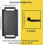 COVERCOOK Griddle Pan, Cast Iron Grill Hot Plate, Rectangular Grill with Flat Surface for Electric Stove Top and Induction Cooktop,16.7 x 9.1in