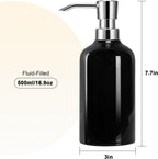 Ceramic Black Soap Dispenser Bathroom, 16.9oz Hand Soap Dispenser for Kitchen, Hotel