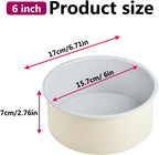 Guowall 6 inch Cake Pan with Removable Bottom Carbon Steel Round Chiffon Cake Tin Round Shaped Nonstick Cheesecake Mould for Baking - Cream Color