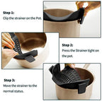 AUOON Silicone Clip on Strainer - Adjustable Strainers and Colanders for All Pots Pans and Bowls | Practical Kitchen Gadgets for Cooking and Draining (Matcha)