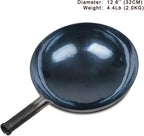 臻三环 ZhenSanHuan Chinese Hand Hammered Iron Woks and Stir Fry Pans, Non-stick, No Coating, Carbon Steel Pow (32CM, Blue Black - Seasoned)
