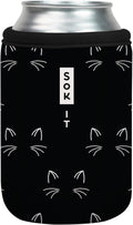 Sok It CanSok Sleeve for Beer & Soda Insulated Neoprene Cover (Mystical Meows, 12oz Can Sleeve)