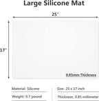 Gartful 2pcs Silicone Mats for Kitchen Counter, Large Heat Resistant Mat, 25 x 17 inches Countertop Protector, Non-Slip Placemat, Desk Saver Pad, Multipurpose Mat, Semi-Transparent