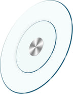 36" Heavy-Duty Lazy Susan Turntable - 1/3" Extra-Thick Tempered Glass (50% Thicker!) - Anti-Tip Design & Silent Spin for Banquets, Dining Tables
