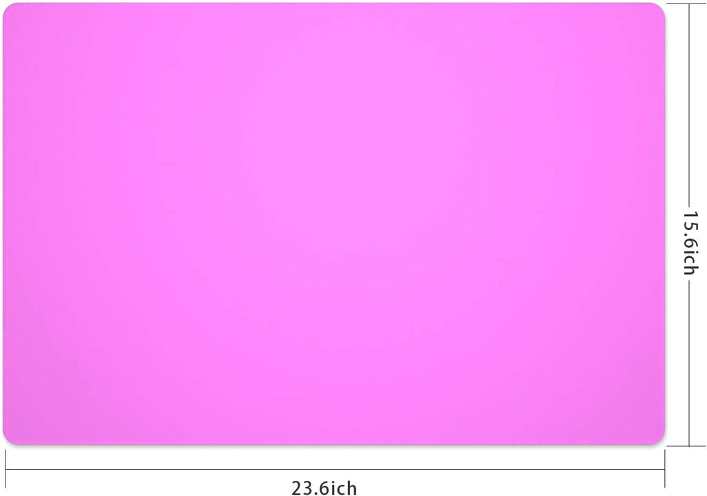 Silicone Placemats, Food-Grade Non-Slip Waterproof, Dining, Stain Resistant, Countertop Protector, Kitchen Counter Mat, Heat Resistant, Baking mat Dishwasher Safe (23.6"×15.7"-2pack, Rose)