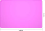 Silicone Placemats, Food-Grade Non-Slip Waterproof, Dining, Stain Resistant, Countertop Protector, Kitchen Counter Mat, Heat Resistant, Baking mat Dishwasher Safe (23.6"×15.7"-1pack, Rose)