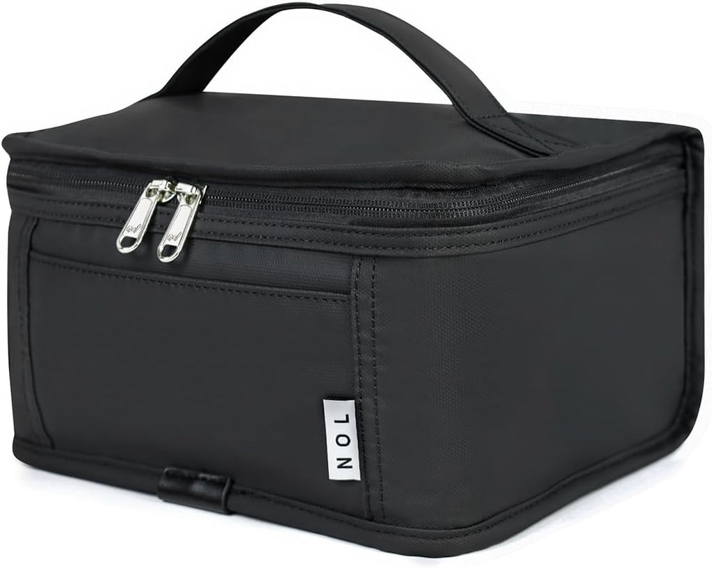 NOL Natural Organic Lifestyle Small Lunch Bag Mini Lunch Box Insulated Lunch Bag for Men/Women Leakproof Cooler Tote Bag Lightweight Nylon Waterproof Lunch Box For Work, Black