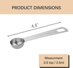 2PCS 1/2tsp (1/6tbsp, 2.5ml) Single Measuring Spoon, Stainless Steel Individual Teaspoons Only