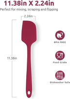 Heat Resistant Silicone Large Spatula: U-Taste 600ºF High Heat Flexible 11.38in Silicon Mixing Stirring Cooking Scraping Baking Bowl Scraper Seamless Spreader for Kitchen Nonstick Cookware (Red)