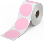 Rollo Circle Thermal Labels 2 Inch - Roll of 1,000 Round Sticker Labels - Multi-Purpose Direct Thermal Printer Stickers 2x2 (Pink)