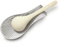 Stove Top Spoon Rest - Heat Resistant & Non-Slip Silicone Holder for Kitchen Counter, Large Cooking Utensil Res (Light Gray)
