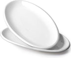 DOWAN 16" Serving Platters, Serving Platters for Wedding, Large Oval Porcelain Serving Tray for Entertaining, Dinner Platters for Serving Food Appetizers Meat, Serving Dishes for Parties, Set of 2