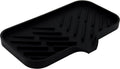 Yasmen Silicone Bathroom Soap Dishes, Sink Sponge Holder for Kitchen, Rubber Soap Dish with Drain, Shower Soap Sponge Tray, Sink or Counter Organizer, for Bar Soap, Bottle, Dish Soap Dispenser-Black