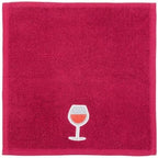 MUkitchen Cotton Dish Cloth Set with Scrubber, 12x12 in, 2 Pack (Wine)