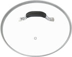 12 Inch Tempered Glass Pot Lid Compatible with 12” Lodge Cast Iron Skillets and 7 Quart Dutch Ovens - Designed with Steam Vent Hole and Heat Resistant Handle